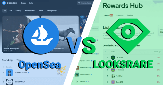 پلتفرم looksrare مقایسه دو پلتفرم LooksRare و OpenSea