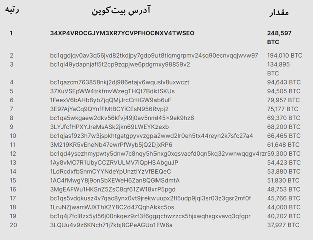 نهنگ ارز دیجیتال چیست و چه اهمیتی دارد؟ بیست آدرس برتر ولت بیت کوین