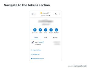 چگونه USDT را به کیف پول متامسک اضافه کنیم؟ به بخش "Tokens" بروید