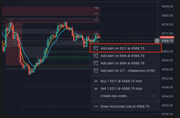 آموزش جامع استفاده از پلتفرم تریدینگ ویو (TradingView) زنگ هشدار